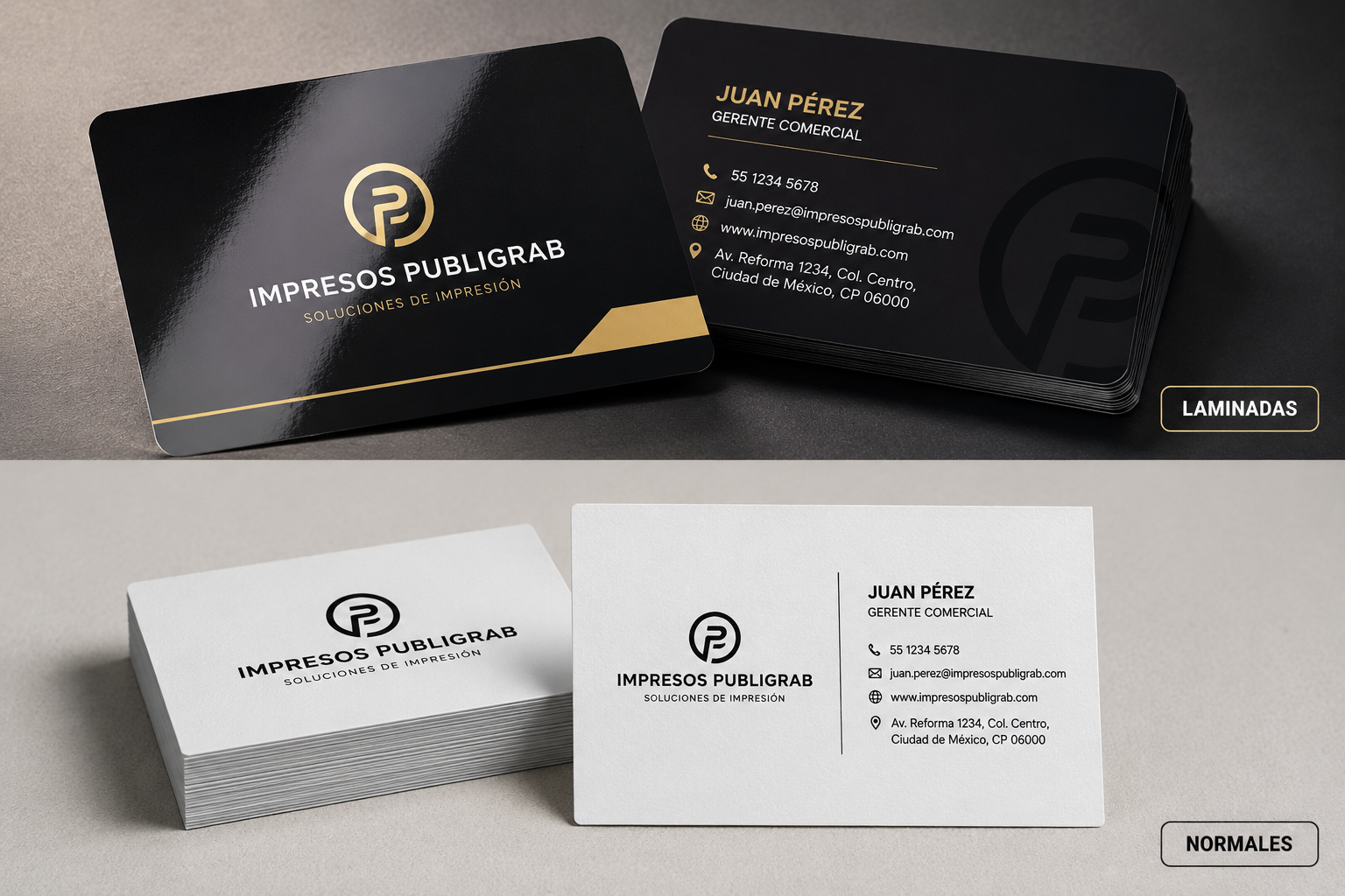 Tarjetas de presentación impresas