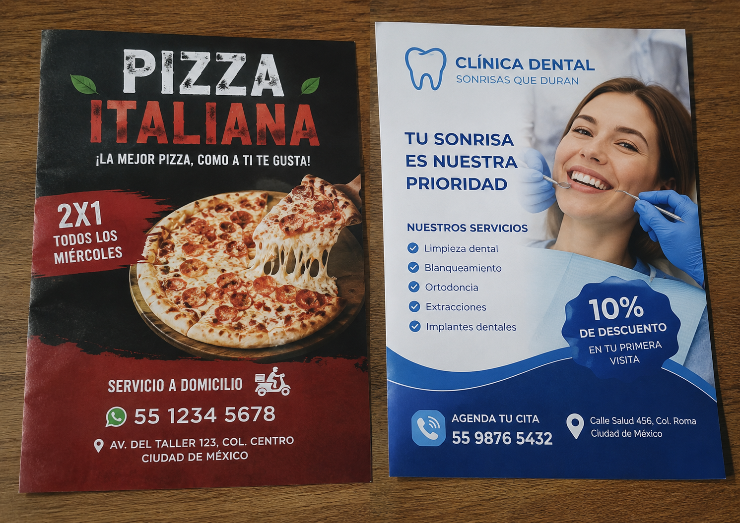 Flyers publicitarios impresos